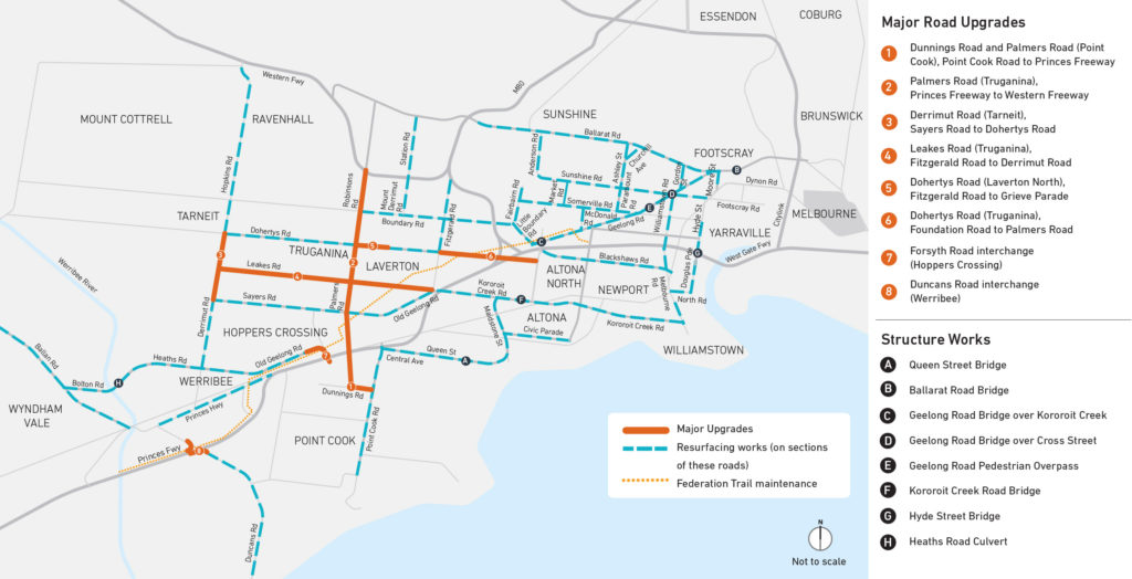 Western Road Upgrades Map