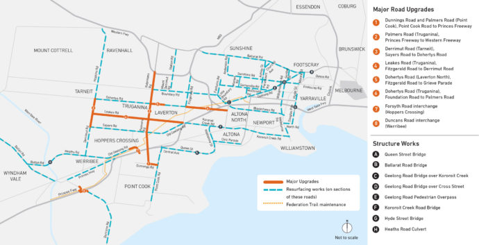 Western Road Upgrades Map